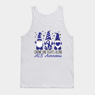 ALS Awareness Gnome One Fıghts Alone Tank Top